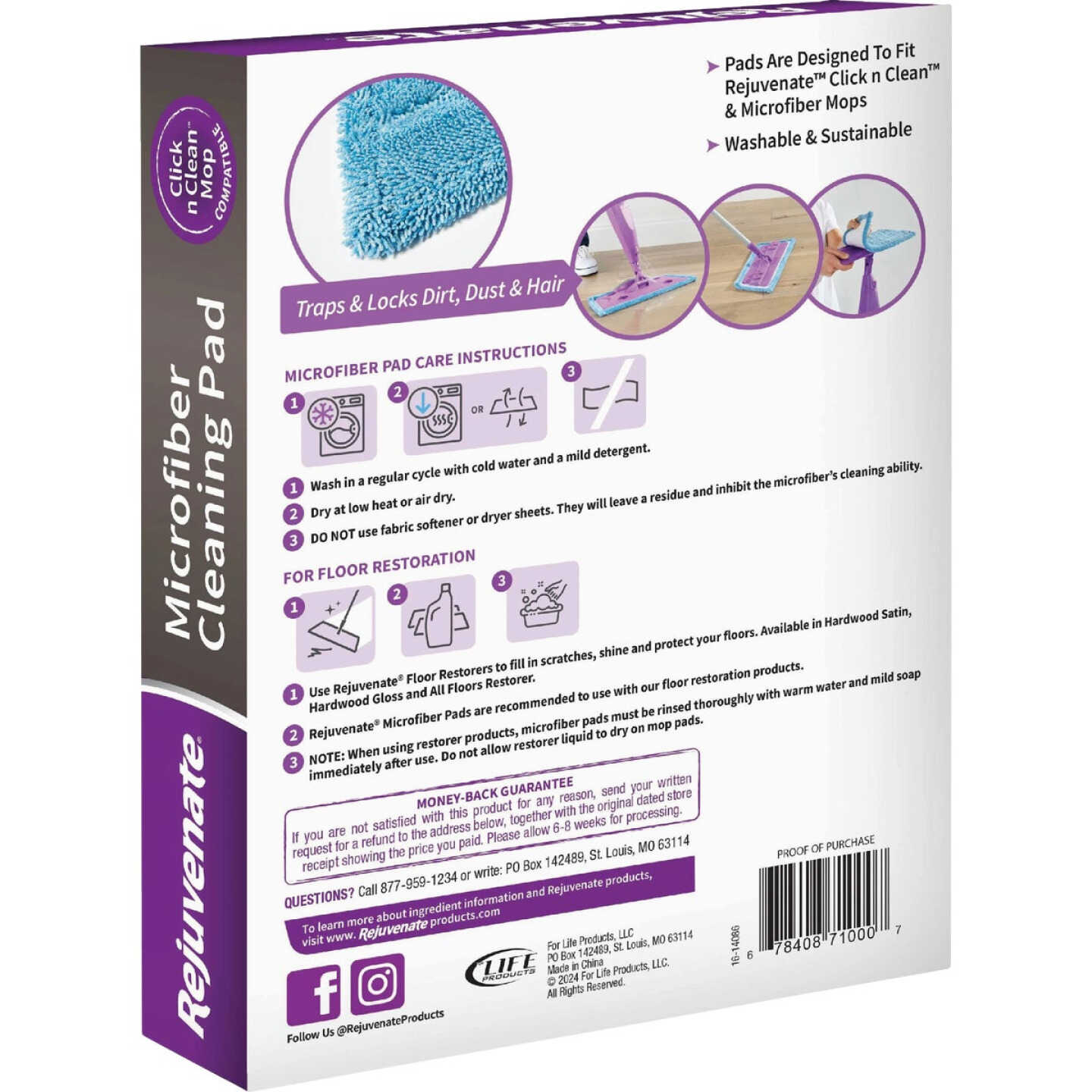 Rejuvenate Click n Clean 9 In. Microfiber Cleaning Pad Image 6