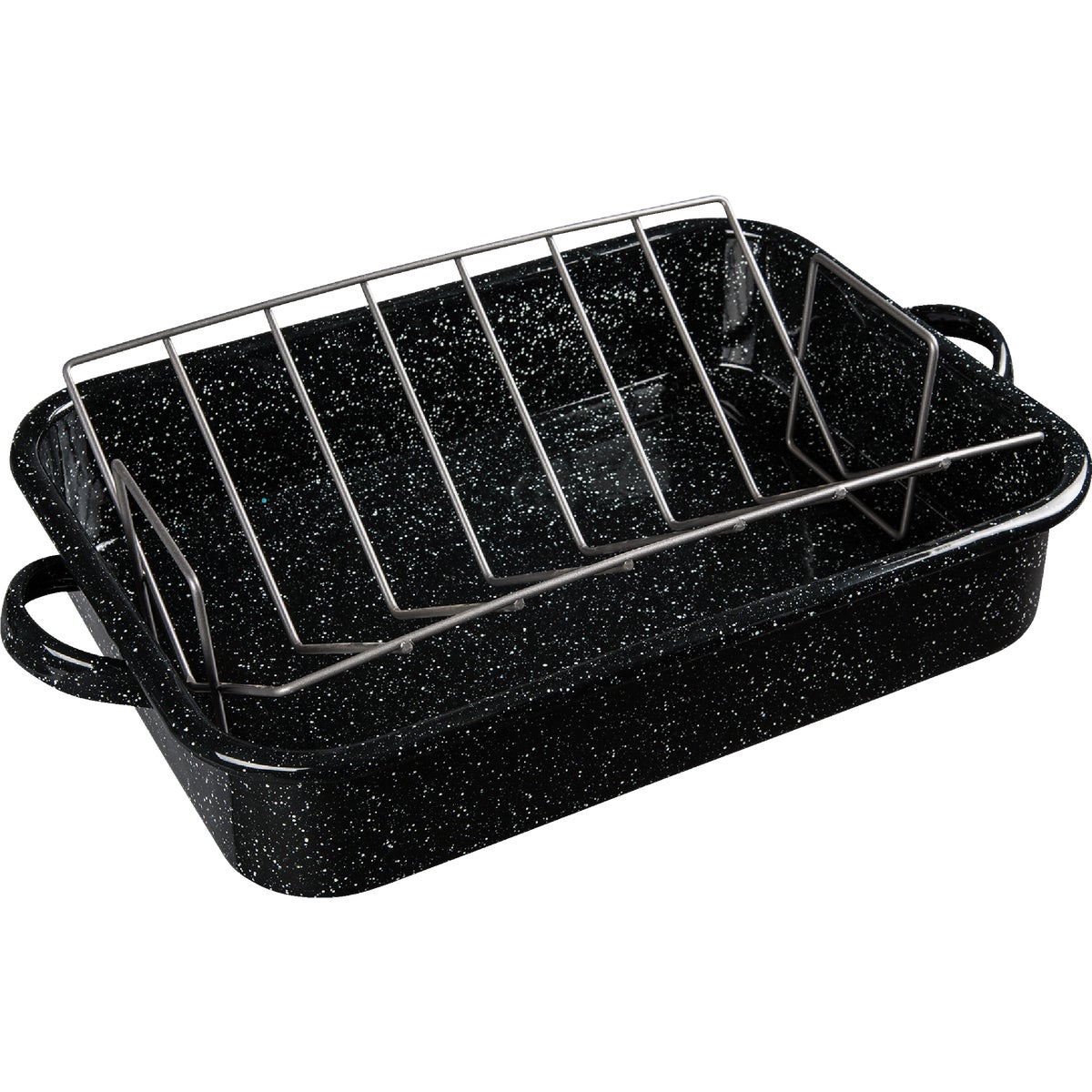 GraniteWare Open Rectangular Roaster with V-Rack Image 2