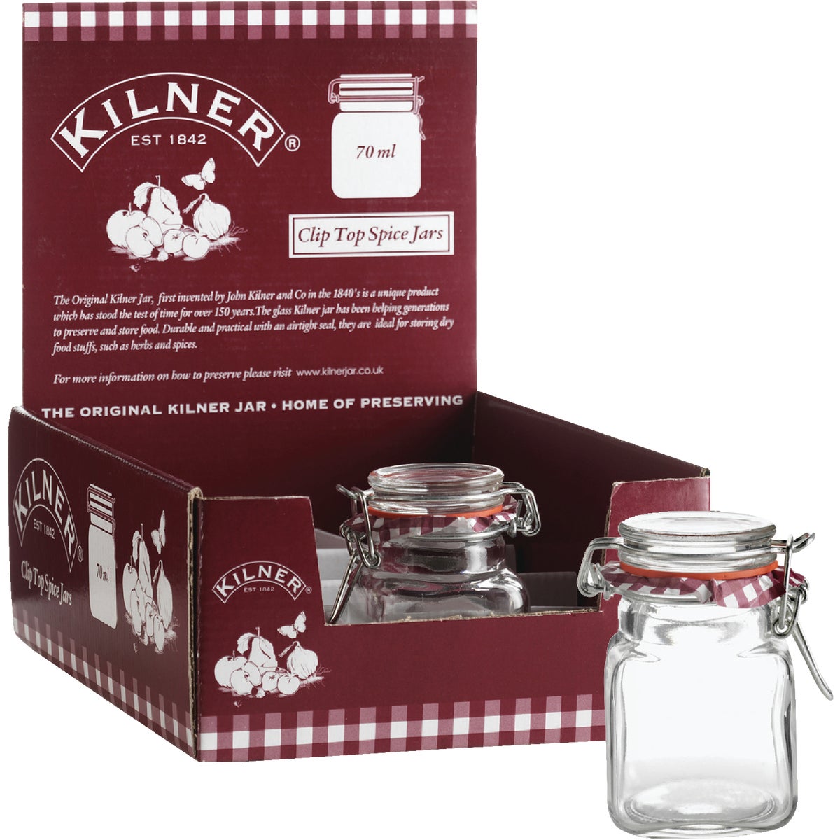 Kilner 2 Oz. Square Clip Top Glass Jar Image 2