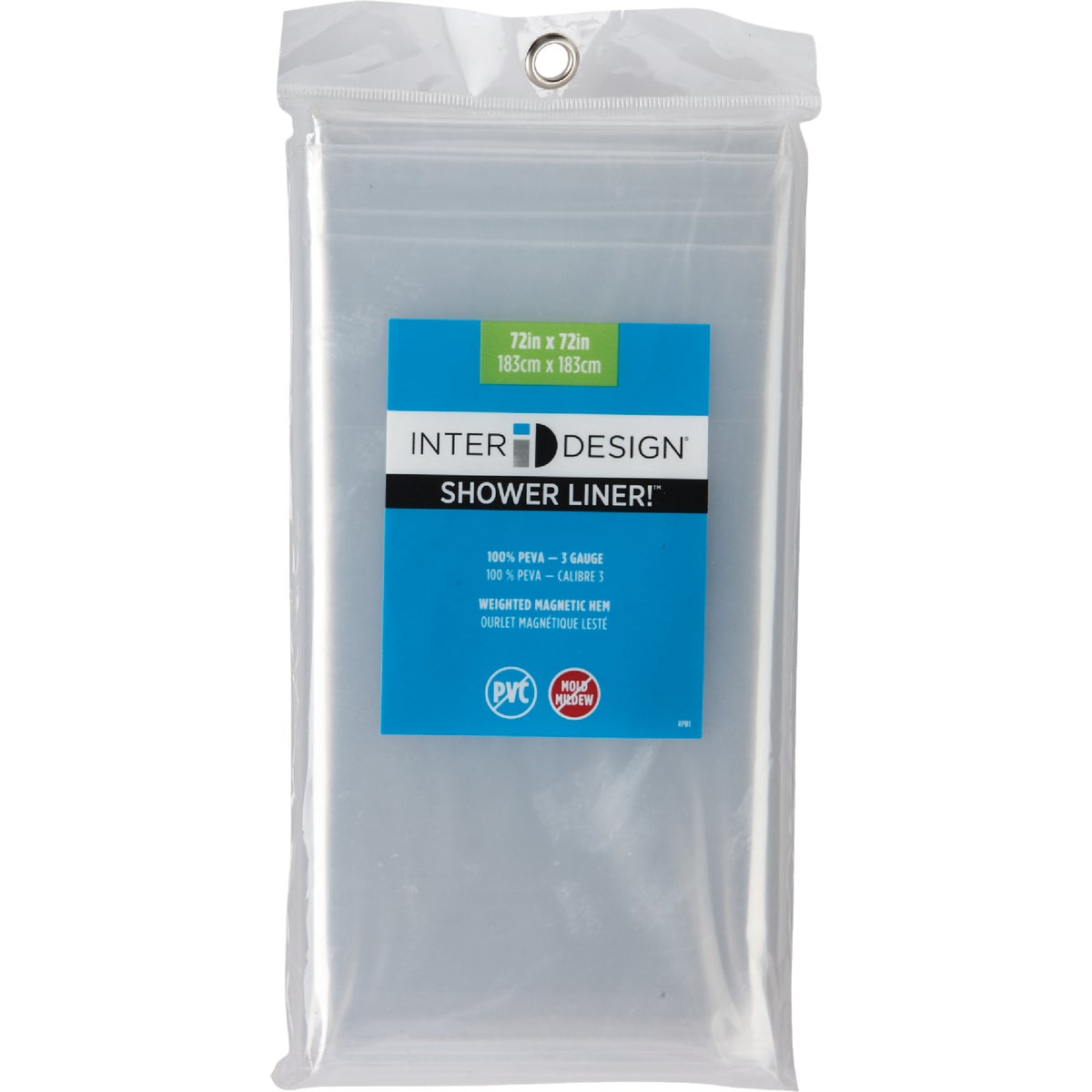 iDesign 72 In. x 72 In. Clear PEVA Shower Curtain Liner Image 2