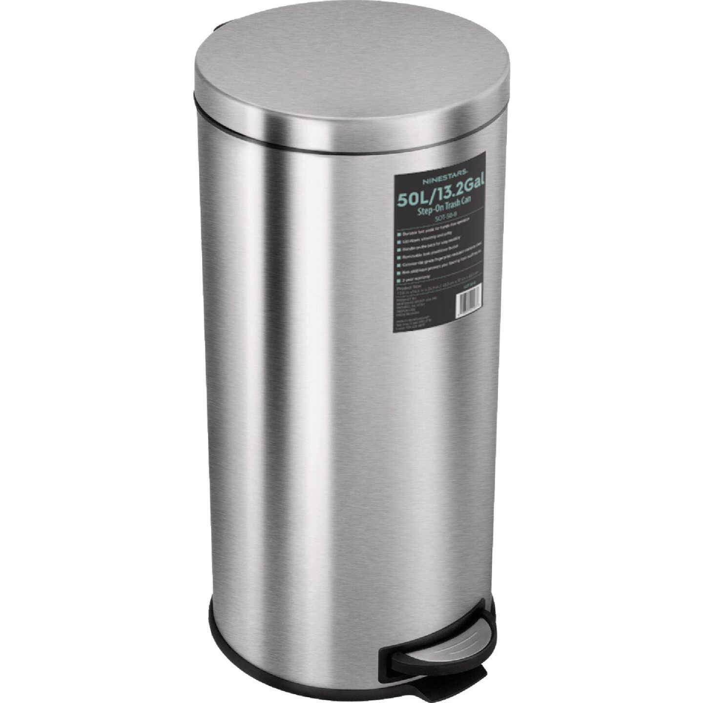 Ninestars 8 Gal. Foot Pedal Round Trash Can Image 6