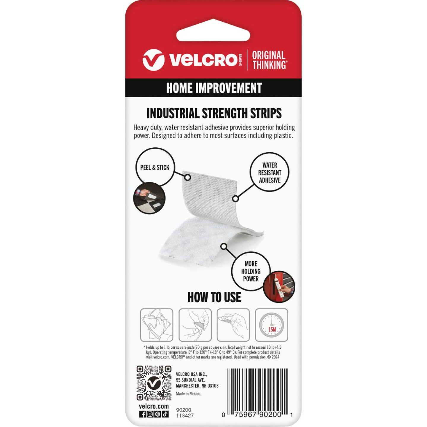 VELCRO Brand 2 In. x 4 In. White Industrial Strength Hook & Loop Strip (2 Ct.) Image 7