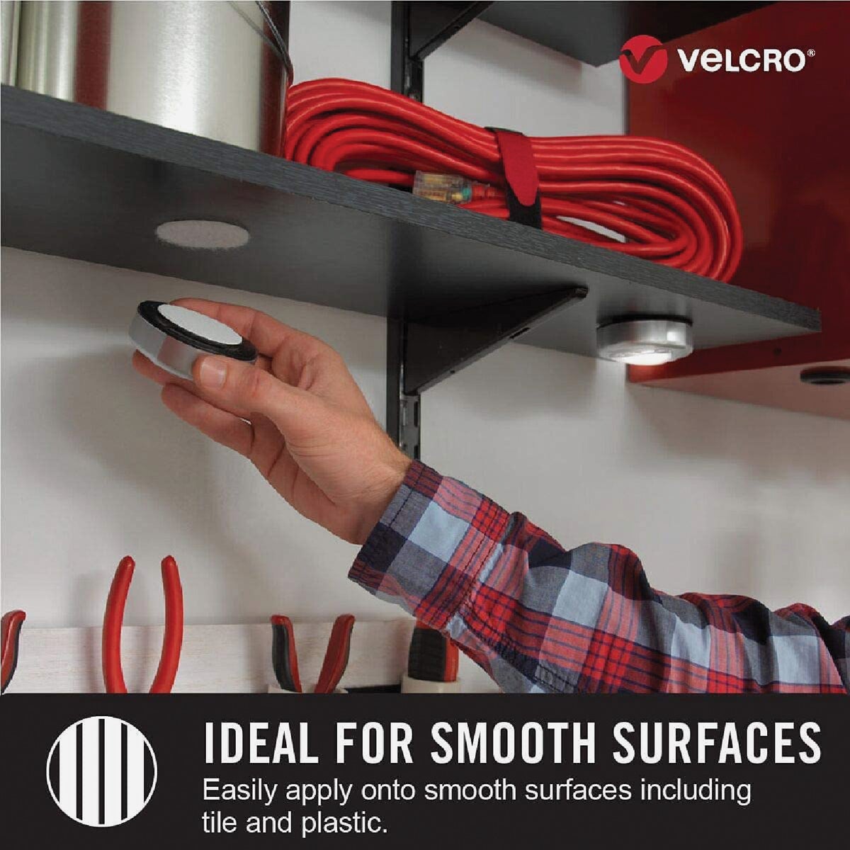 VELCRO Brand 2 In. x 4 In. White Industrial Strength Hook & Loop Strip (2 Ct.) Image 4