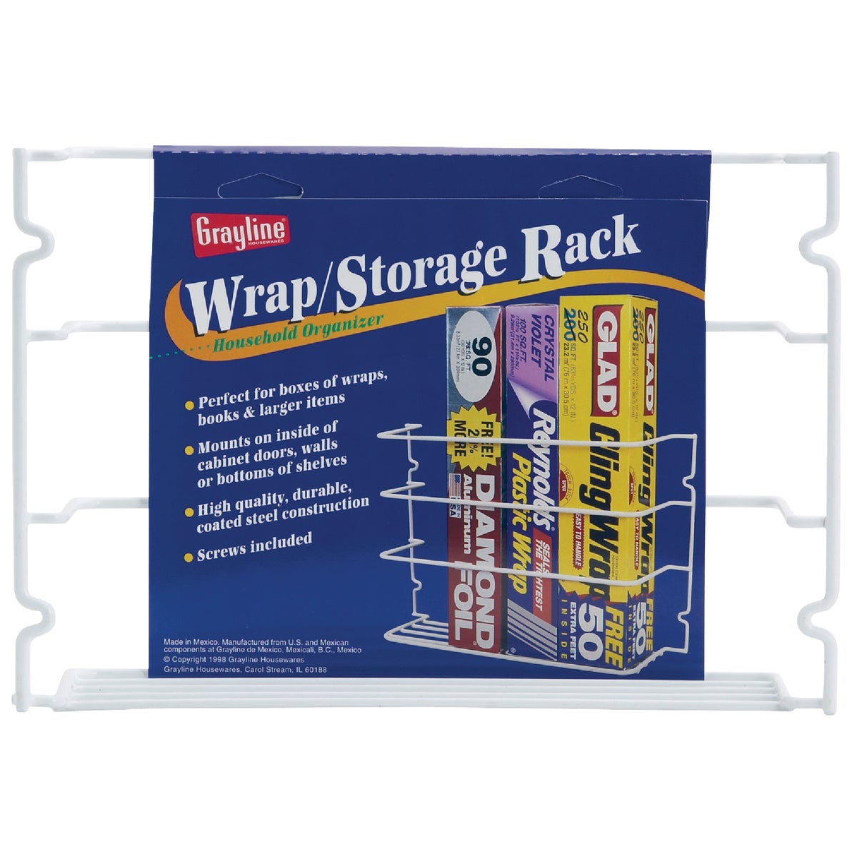 Grayline 12 In. L. x 3-5/8 in. D. x 8 In. H. Kitchen Wrap Rack Image 2