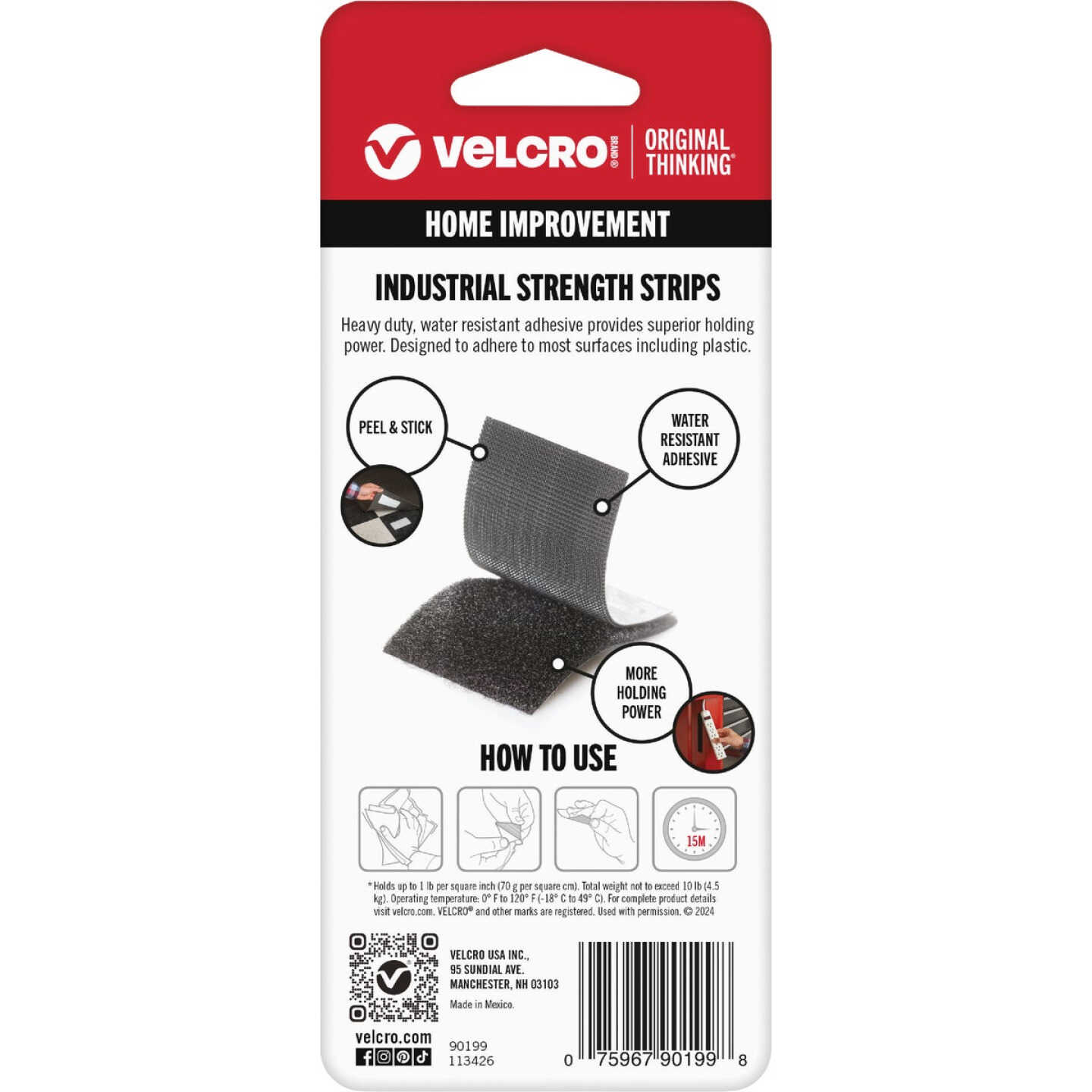 VELCRO Brand 2 In. x 4 In. Black Industrial Strength Hook & Loop Strip (2 Ct.) Image 5