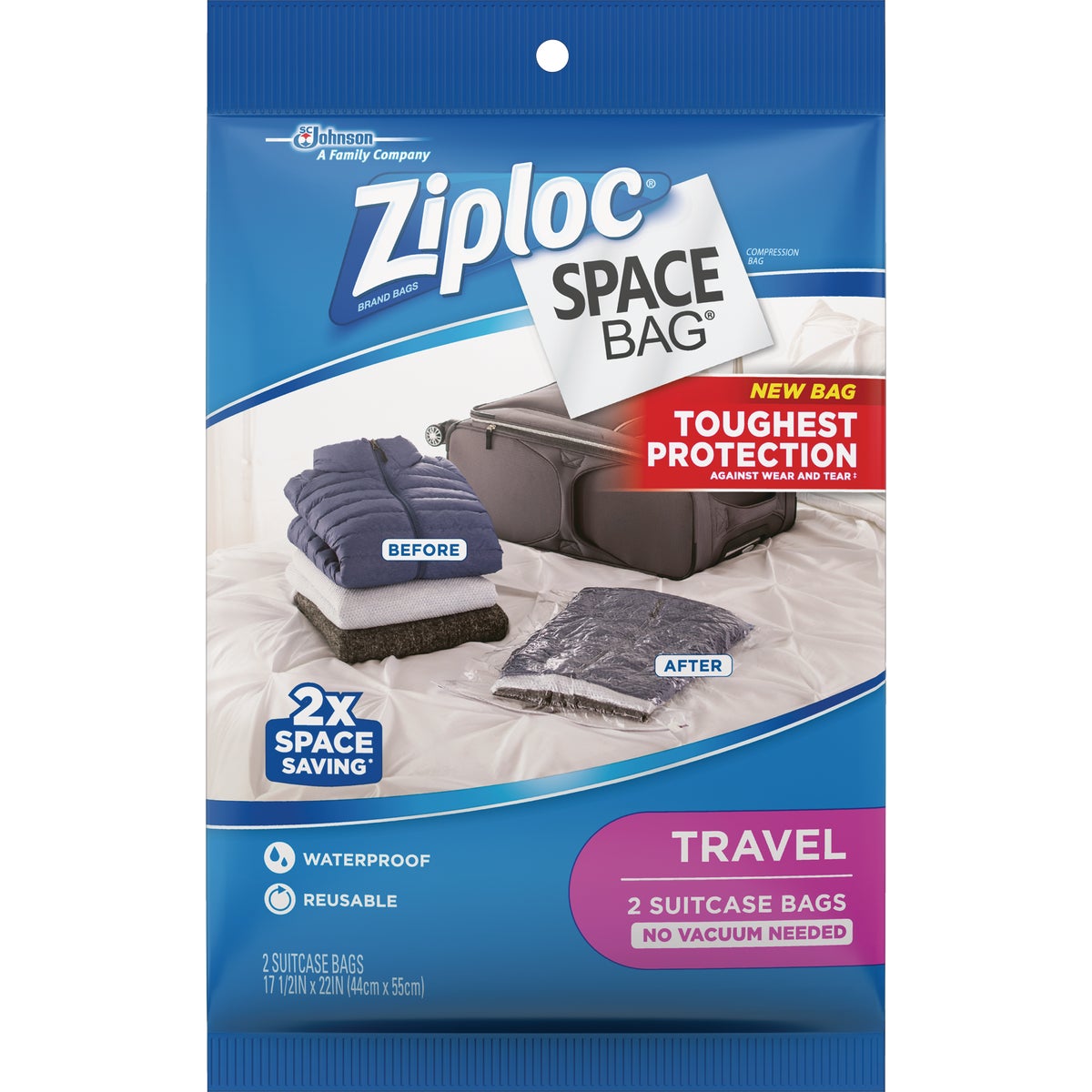 Ziploc Space Bag Travel Suitcase Storage Bag (2-Count)