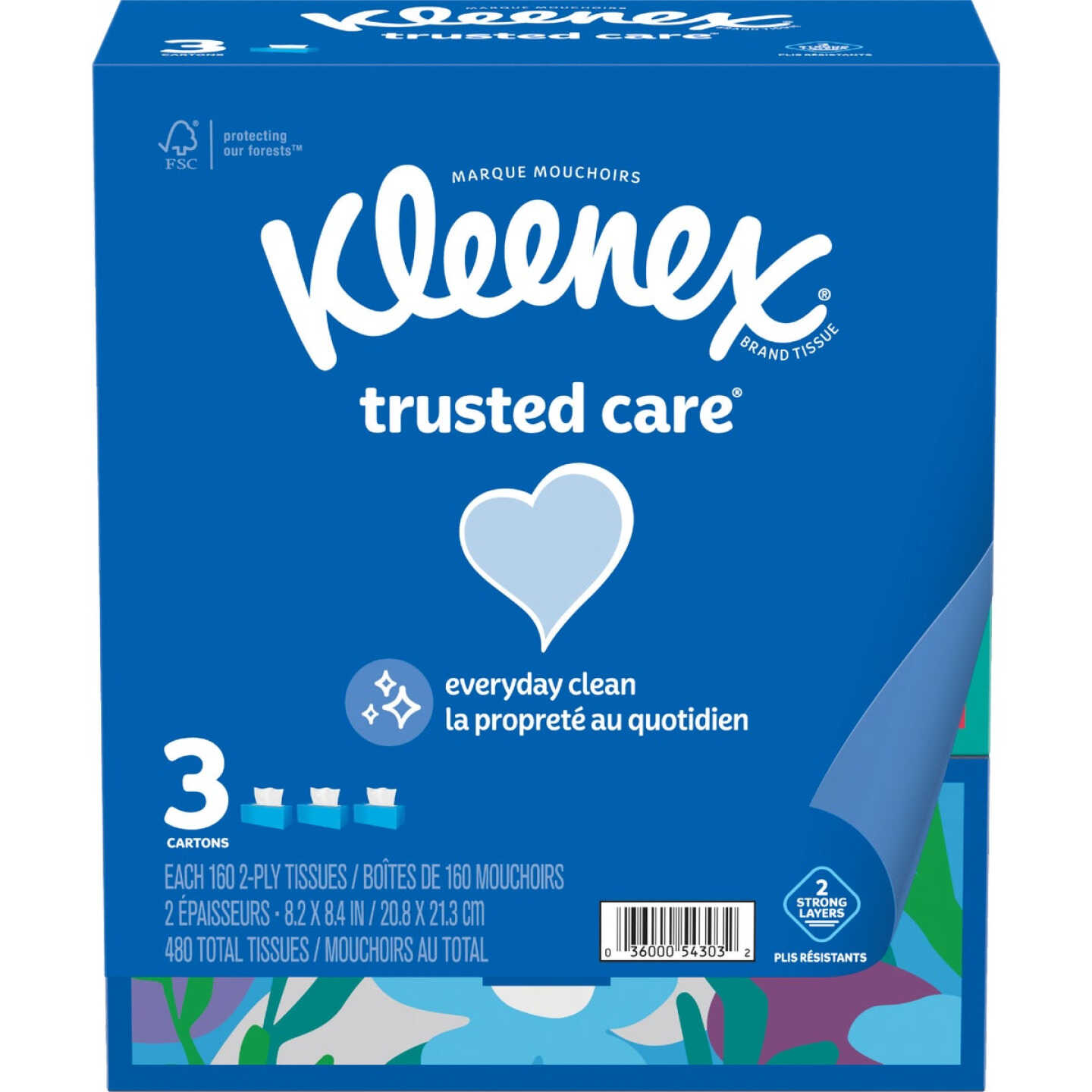 Kleenex Trusted Care 160 Count 2-Ply White Facial Tissue (3-Pack) Image 2