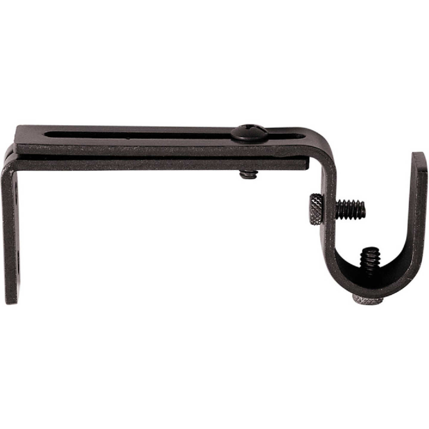 Kenney Adjustable Single Black Curtain Rod Bracket (2-Pack) Image 1