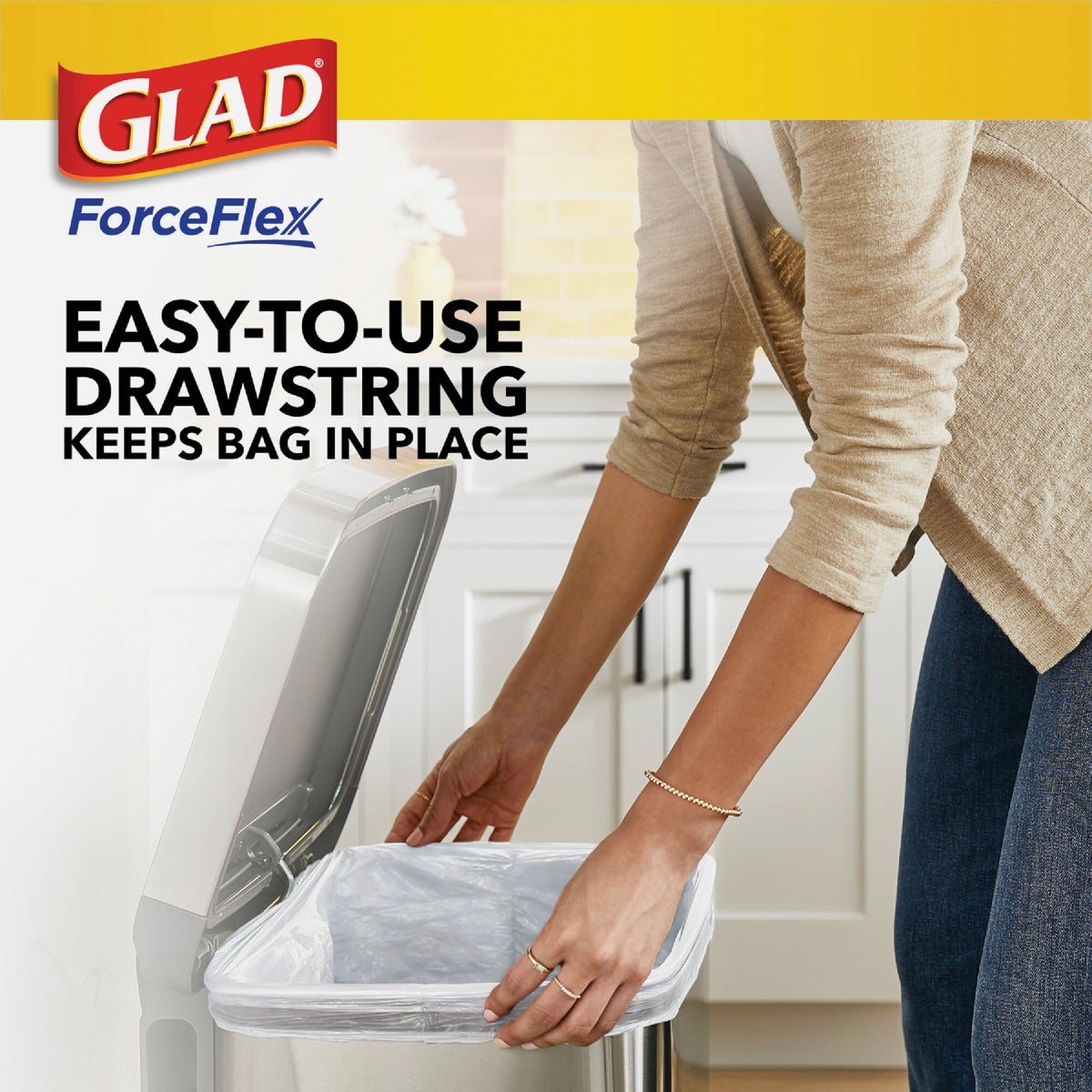 Glad ForceFlex 13 Gal. Tall Kitchen Trash Bags (40-Count) Image 3