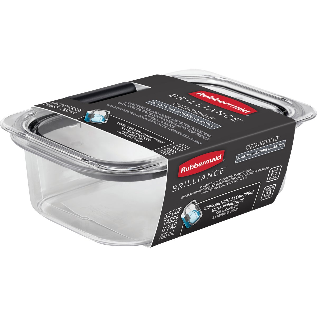 Rubbermaid Brilliance 3.2 C. Clear Rectangle Food Storage Container Image 2
