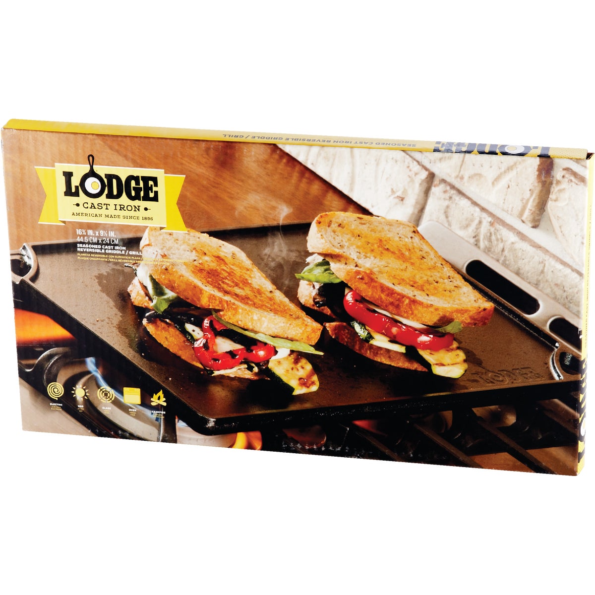 Lodge 9.5 In. x 16.75 In. Cast Iron Griddle Grill Image 2
