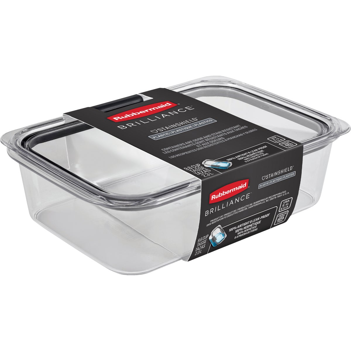 Rubbermaid Brilliance 9.6 C. Clear Rectangle Food Storage Container Image 2