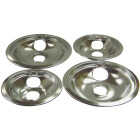 Range Kleen Electric (2) 6" & (2) 8" Style B Round Chrome Drip Pan Image 1