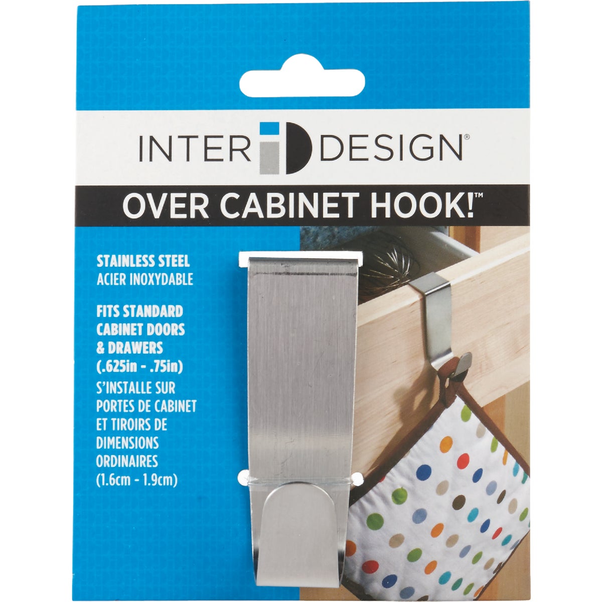 iDesign Forma Stainless Steel 1 In. W. x 3 In. H. x 2.25 In. D. Cabinet Hook Image 2