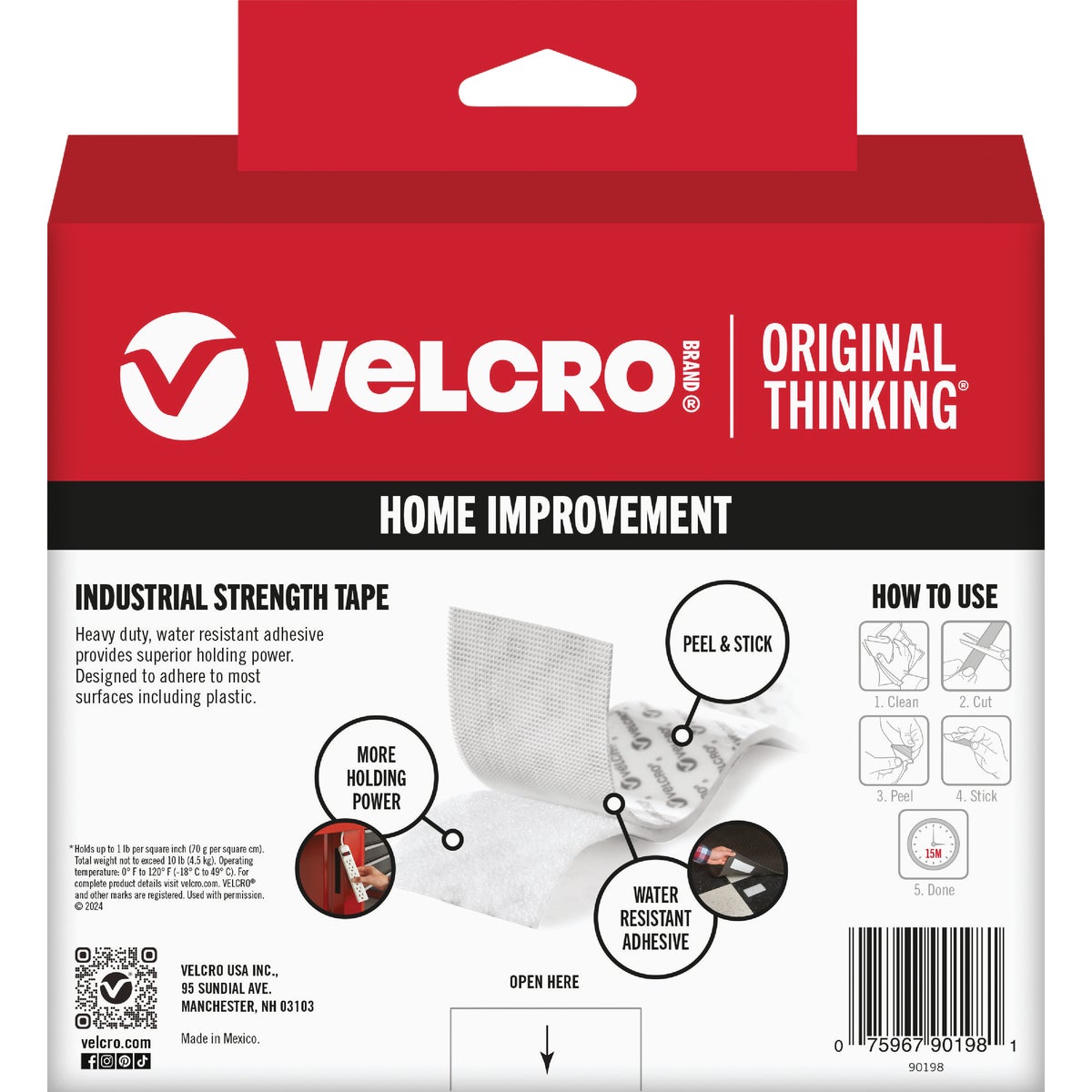 VELCRO Brand 2 In. x 15 Ft. White Industrial Strength Hook & Loop Roll Image 3