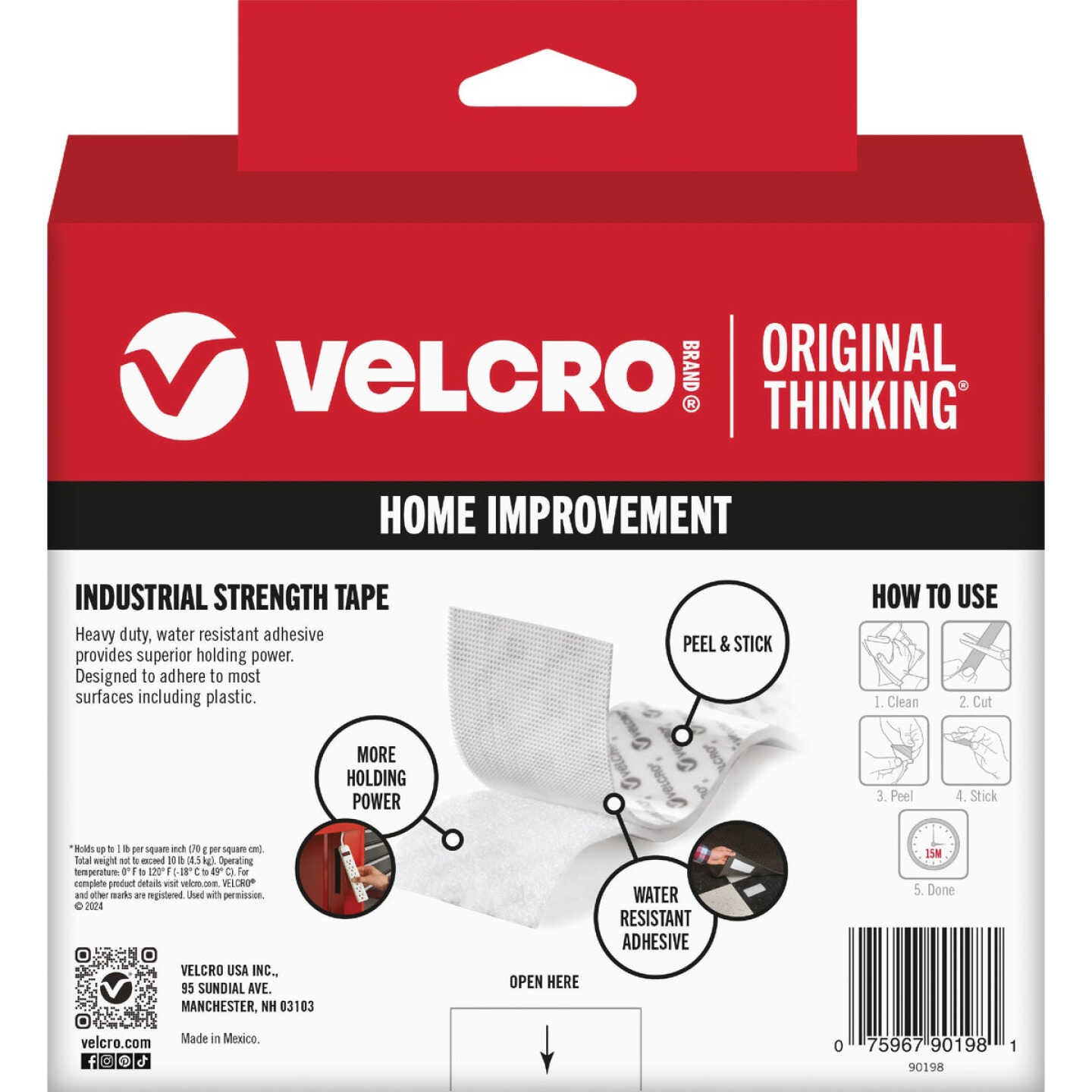 VELCRO Brand 2 In. x 15 Ft. White Industrial Strength Hook & Loop Roll Image 3