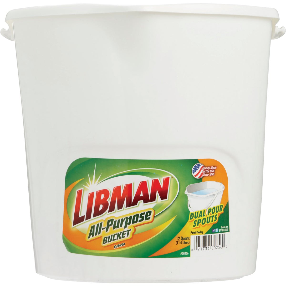 Libman 3 Gal. White All-Purpose Dual Spout Bucket Image 2