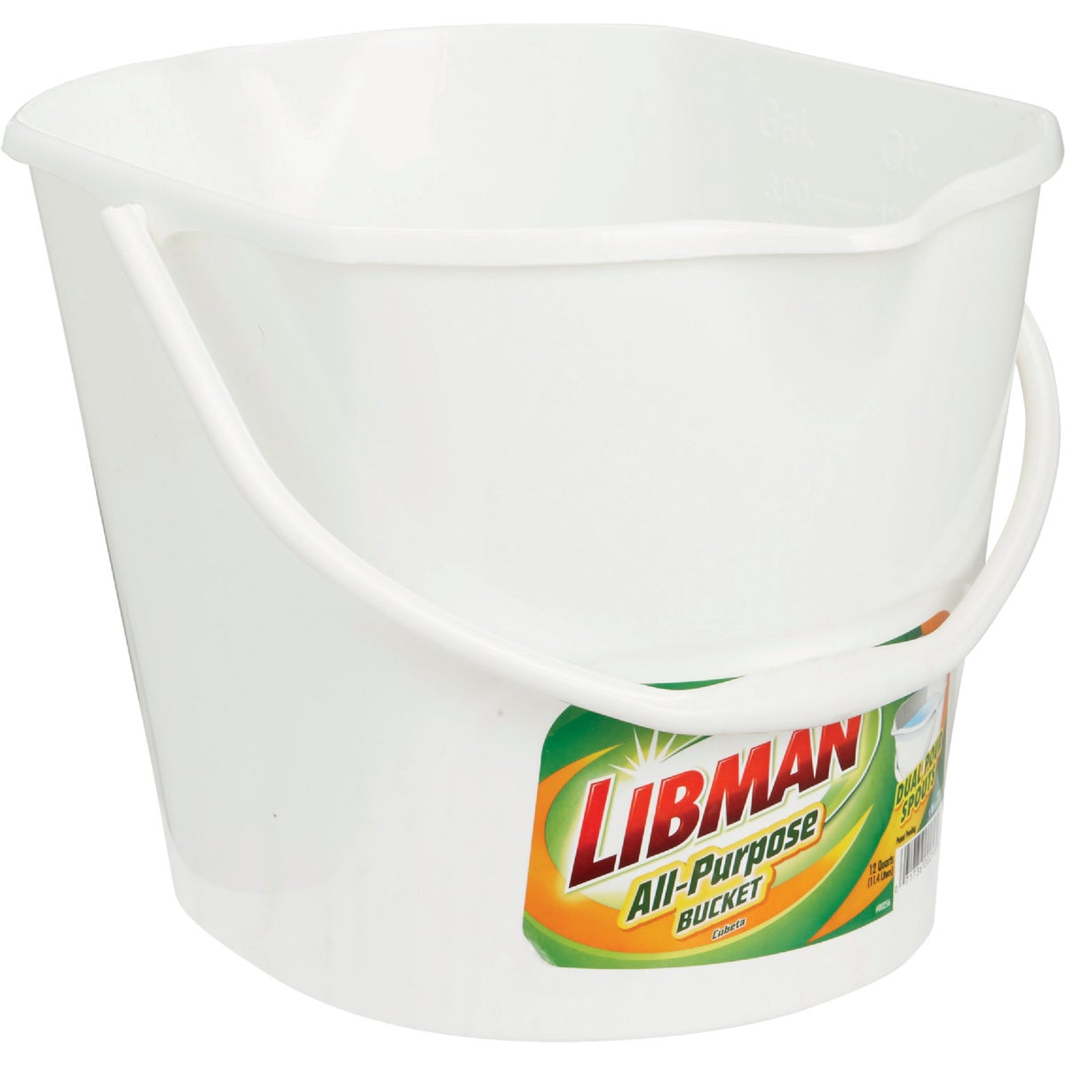Libman 3 Gal. White All-Purpose Dual Spout Bucket Image 3