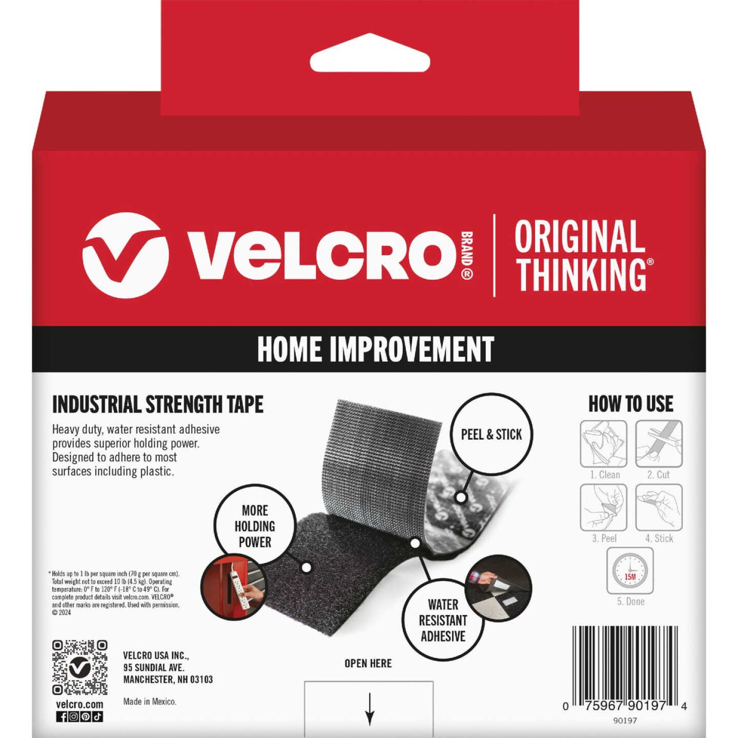 VELCRO Brand 2 In. x 15 Ft. Black Industrial Strength Hook & Loop Roll Image 4
