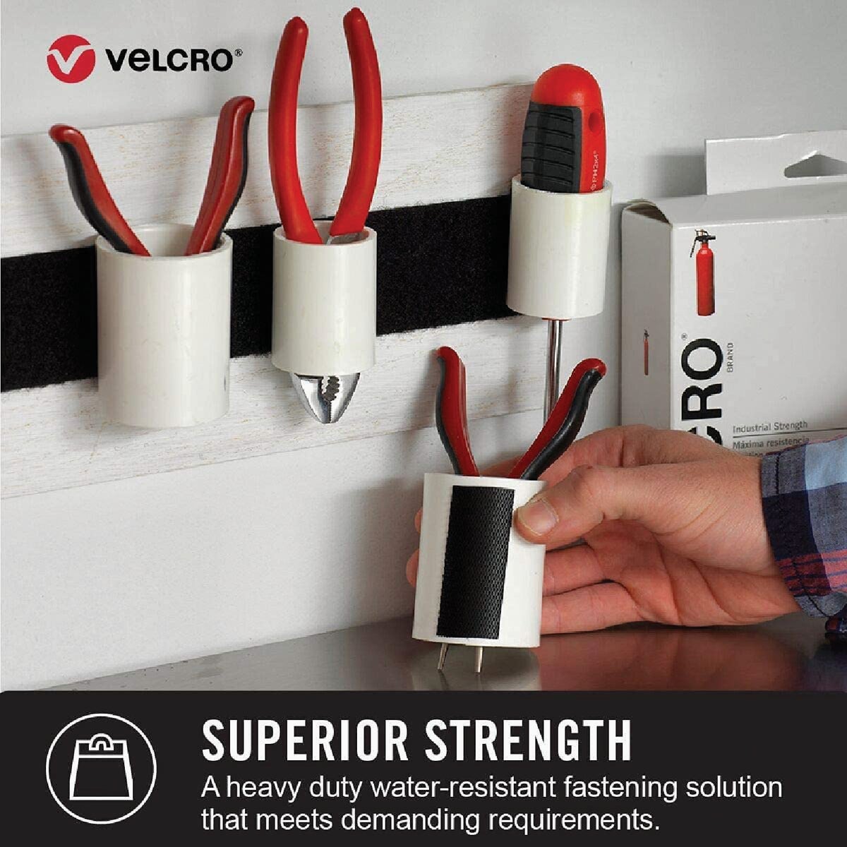 VELCRO Brand 2 In. x 15 Ft. Black Industrial Strength Hook & Loop Roll Image 3
