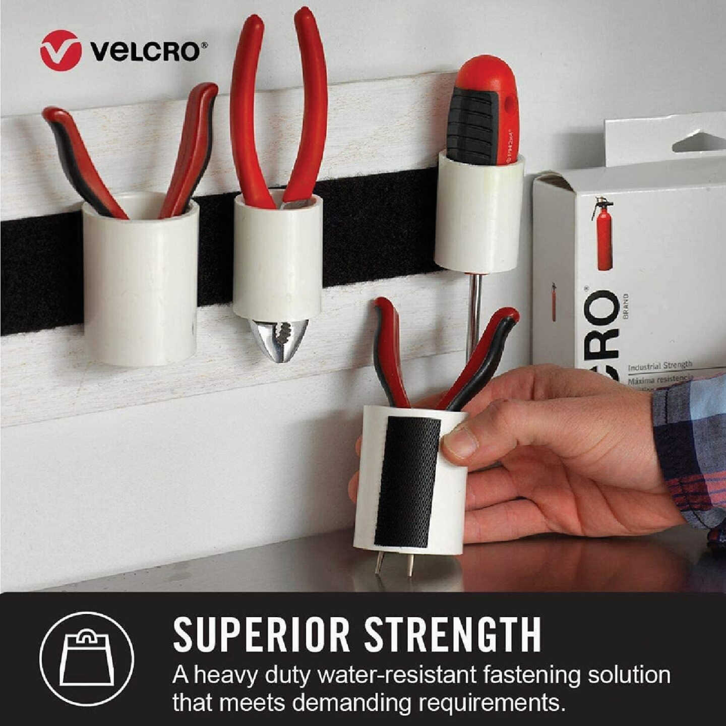 VELCRO Brand 2 In. x 15 Ft. Black Industrial Strength Hook & Loop Roll Image 3