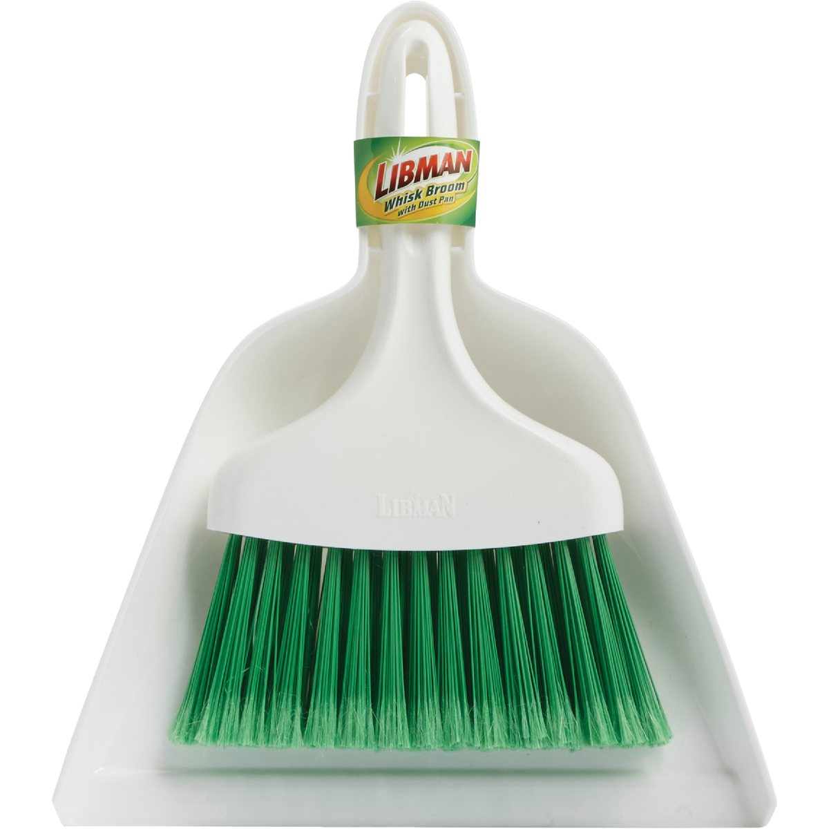 Libman 7 In. Poly Whisk Broom with Dust Pan, Green Bristles Image 2