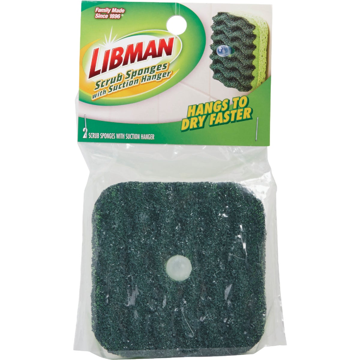 Libman 3.5 In. x 3.5 In. Green Scrub Sponge (2-Count) Image 2