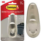 Command Large Forever Classic Hook, Brushed Nickel, 1 Hook, 2 Strips Image 1