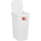 Hefty 13 Gal. White Wastebasket with Lid Image 3