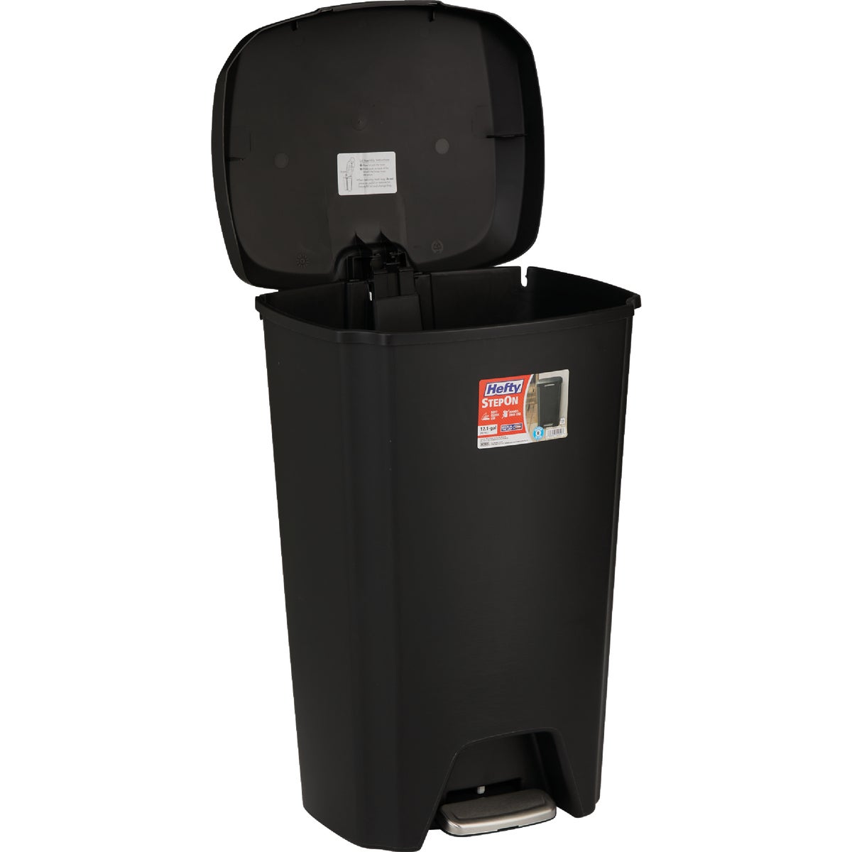 Hefty 12.1 Gal. StepOn Trash Can Image 3