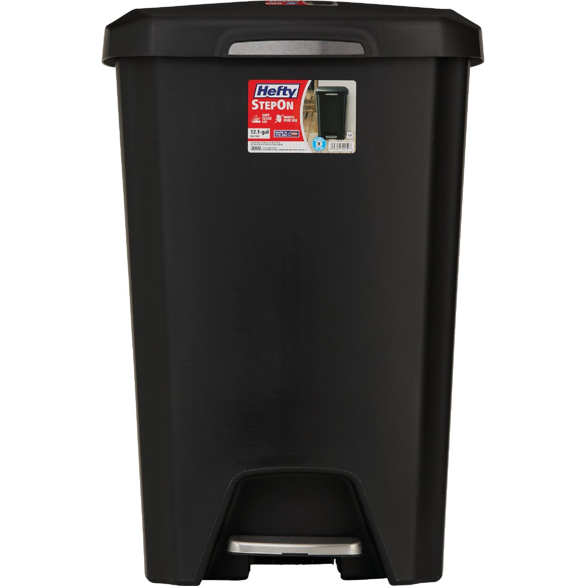 Hefty 12.1 Gal. StepOn Trash Can Image 2