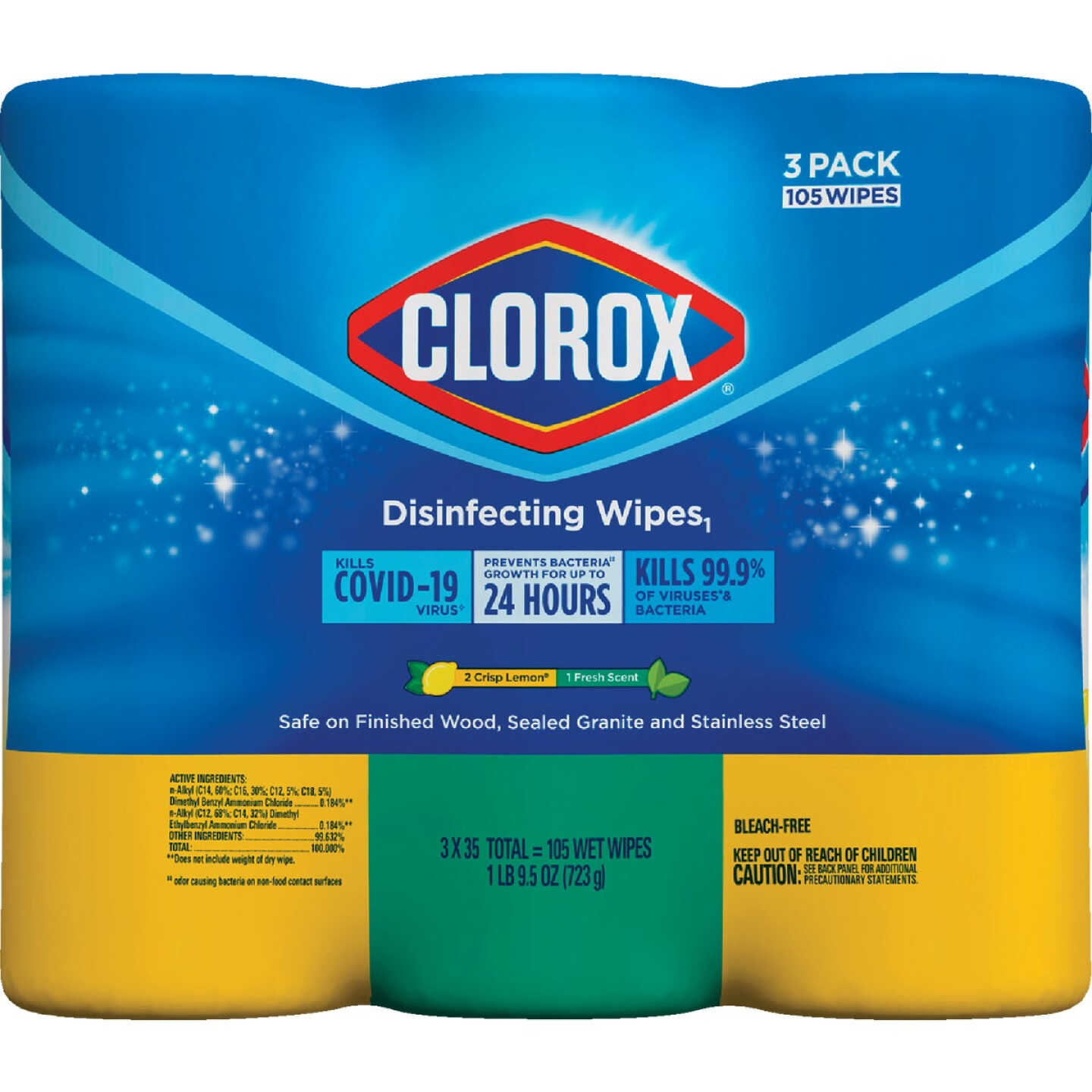 Clorox Disinfecting Cleaning Wipes Tub (3-Pack, 35 Each) Image 4