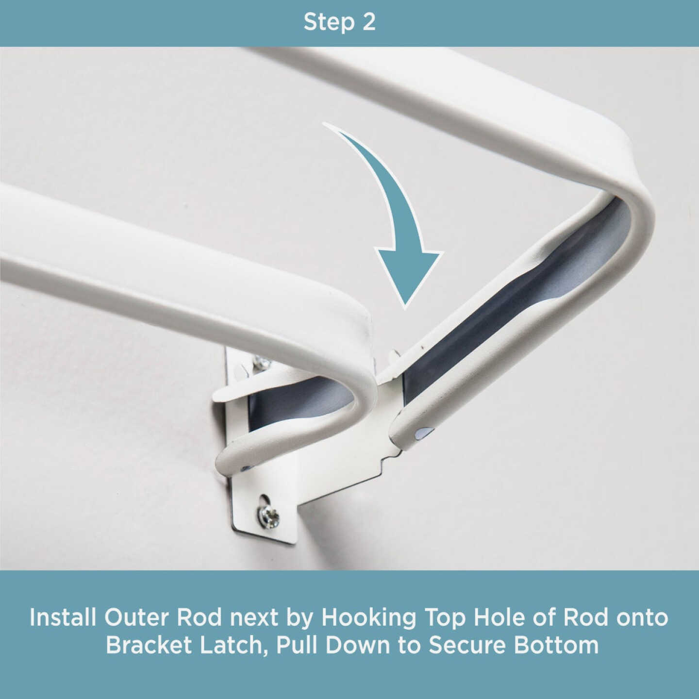 Kenney 28 In. To 48 In. Double White Curtain Rod Image 5