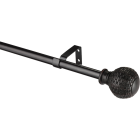 Kenney Woven Ball 28 In. To 48 In. 5/8 In. Single Brown Curtain Rod Image 1