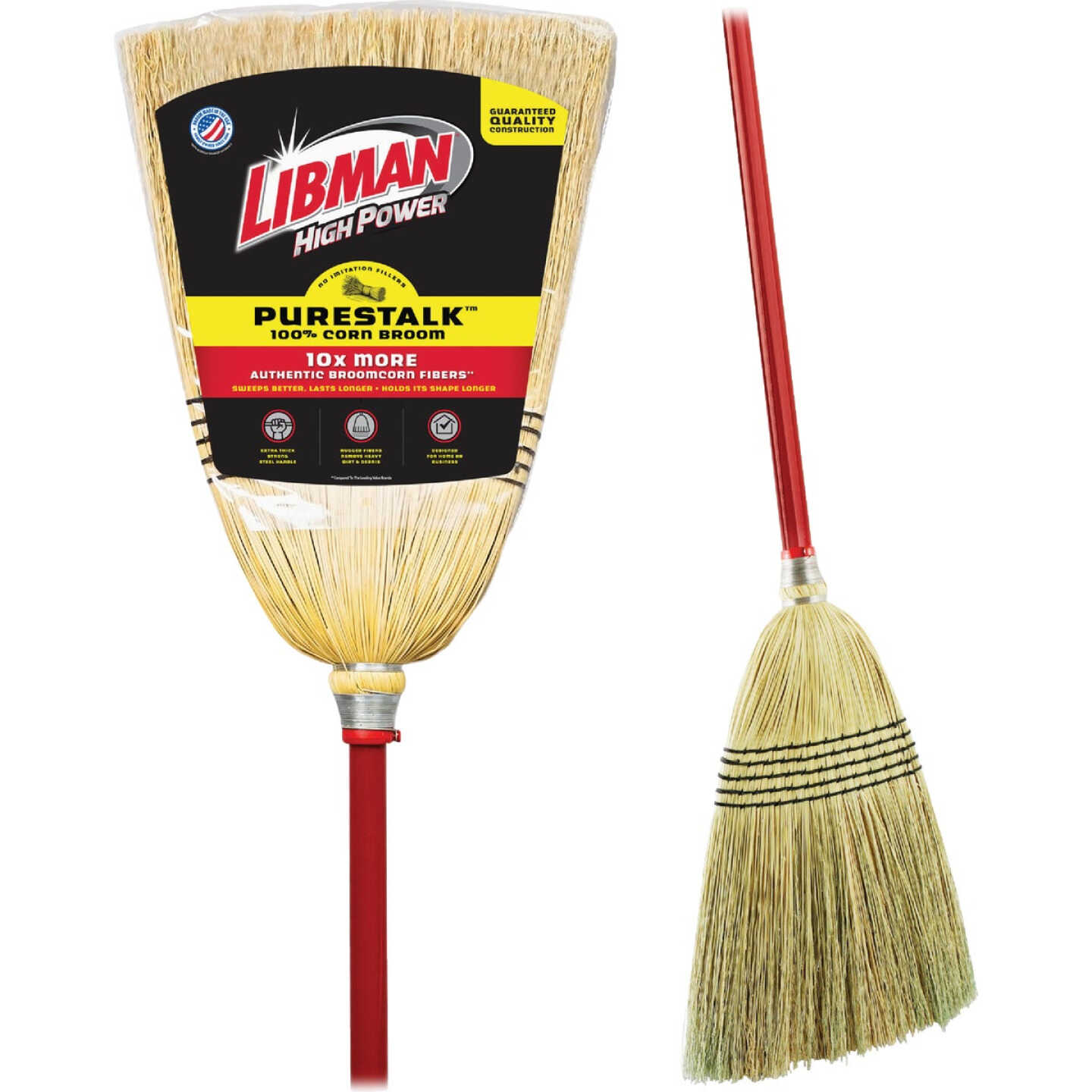 Libman 12.5 In. W. x 58 In. Steel Handle Corn Broom Image 1