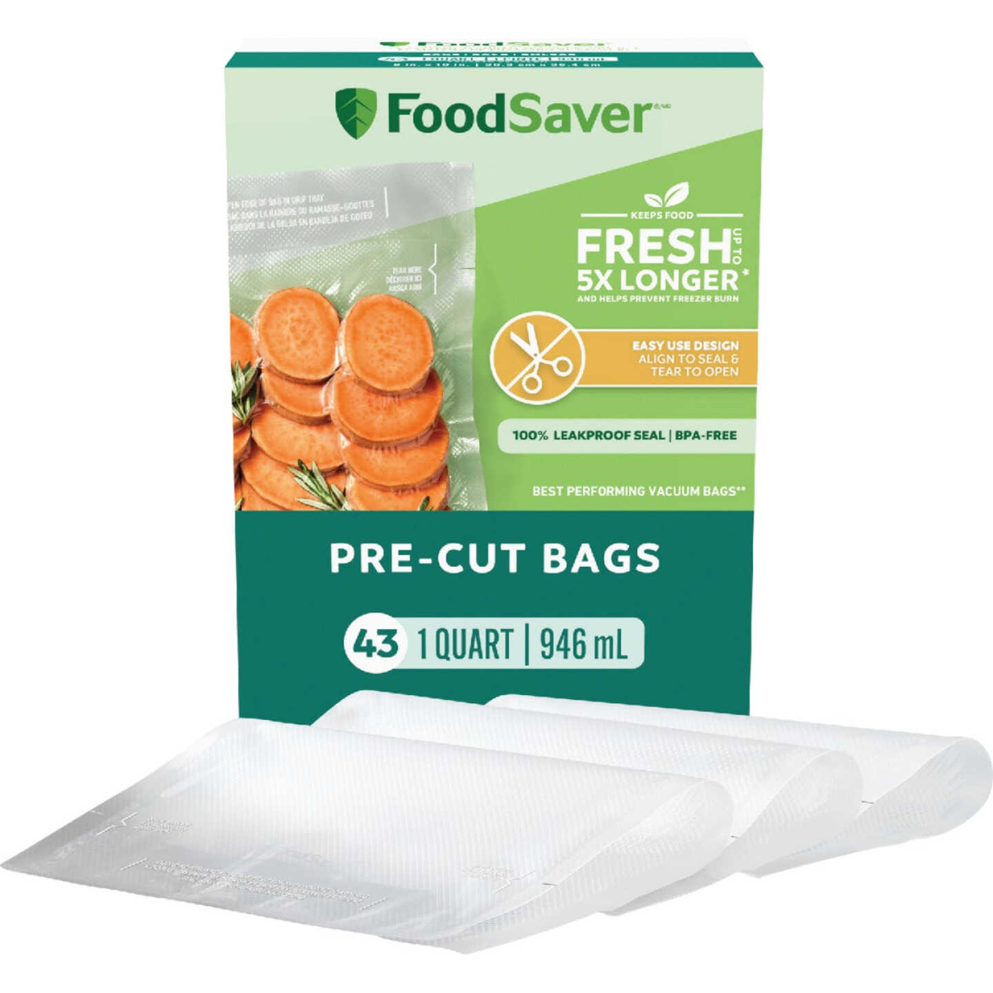 FoodSaver 1 Qt. Pre-Cut Bag (43-Ct.) Image 1