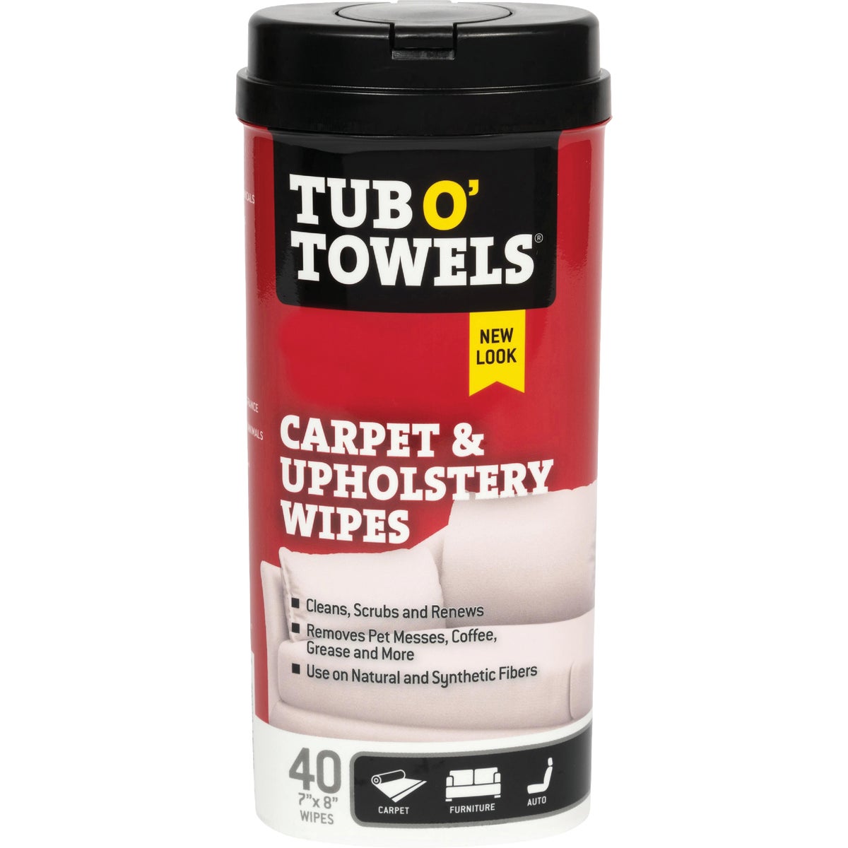 Tub O' Towels Automotive Carpet & Upholstery Wipes (40-Count)