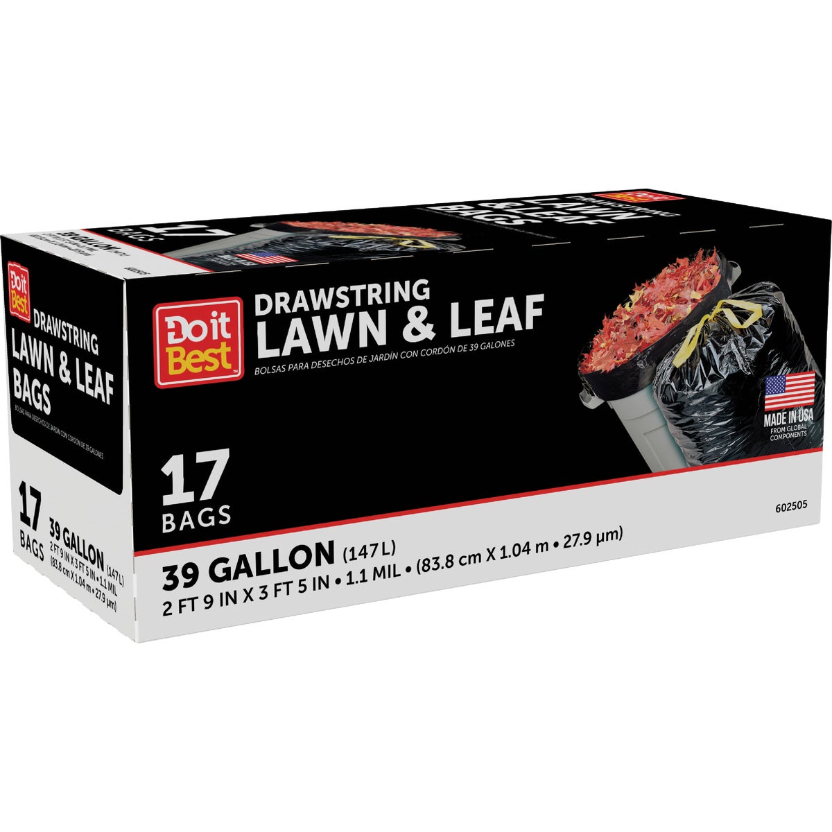 Do it Best 39 Gal. Black Drawstring Lawn & Leaf Bag (17-Count) Image 3