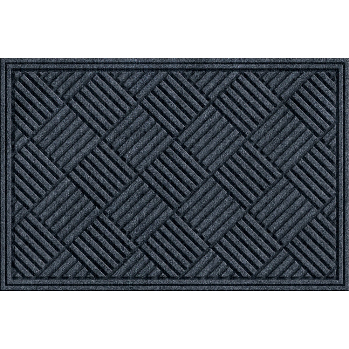 Apache Textures Smoke 24 In. x 36 In. Carpet/Recycled Rubber Door Mat