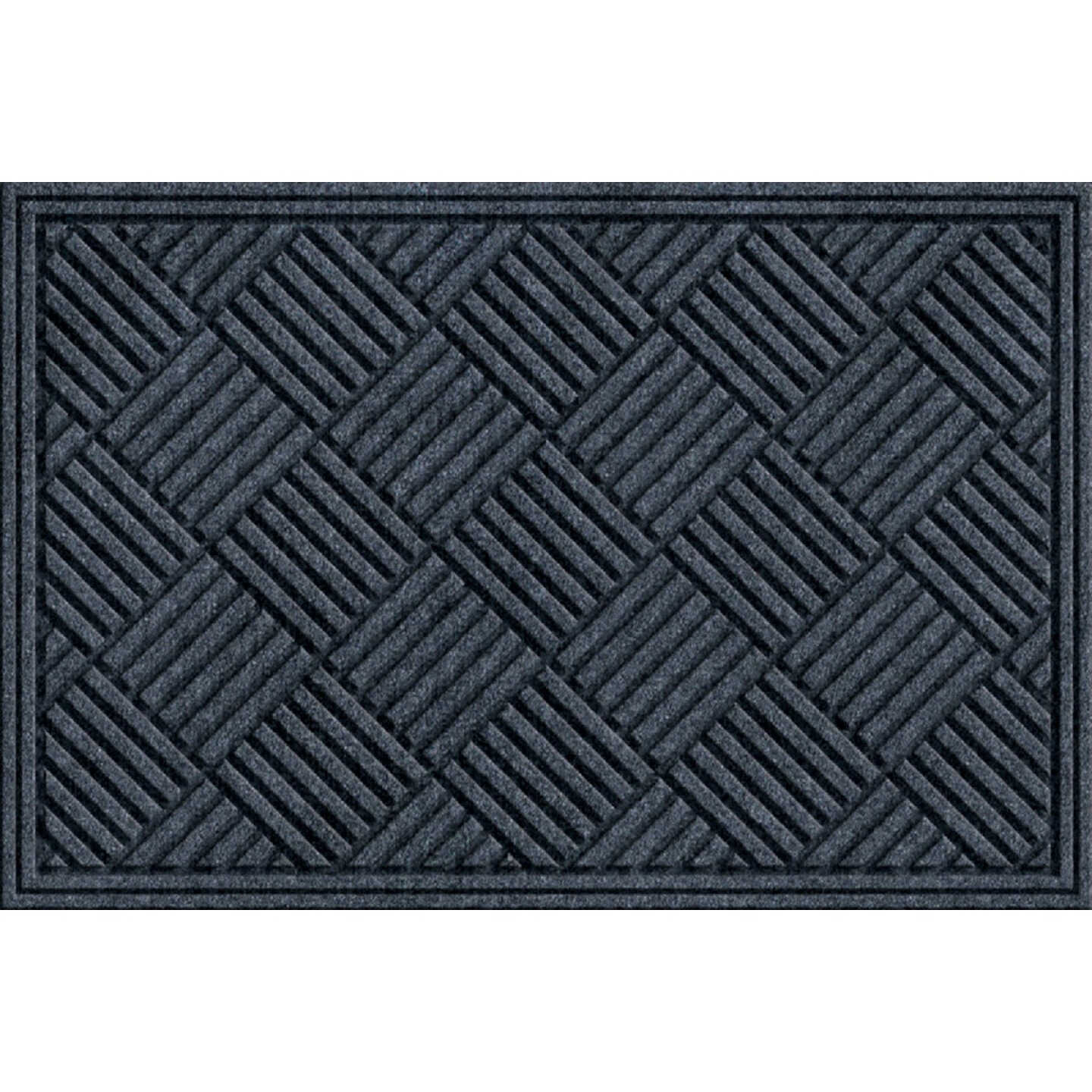 Apache Textures Smoke 24 In. x 36 In. Carpet/Recycled Rubber Door Mat Image 1