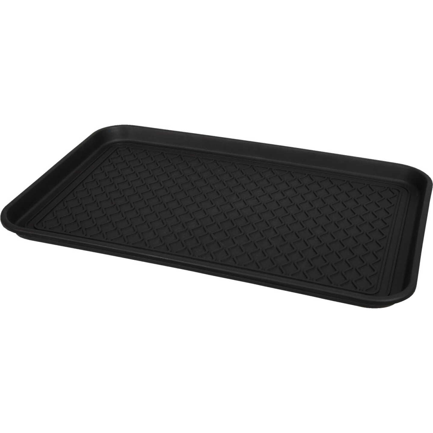 15.75 In. x 23.5 In. Black Recycled Plastic Rectangular Boot Tray Image 1