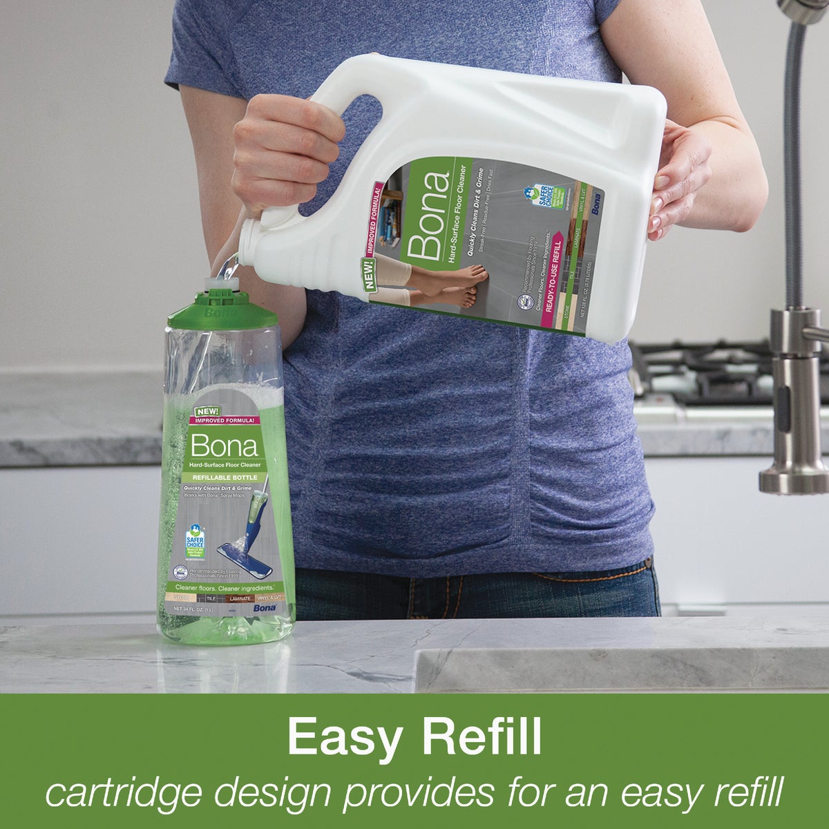 Bona 34 Oz. Stone, Tile, & Laminate Floor Cleaner Refill Cartridge Image 4