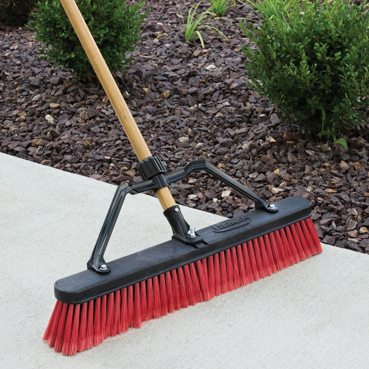 Libman 24 In. W. x 65 In. L. Wood Handle Multi-Surface Industrial Push Broom Image 2
