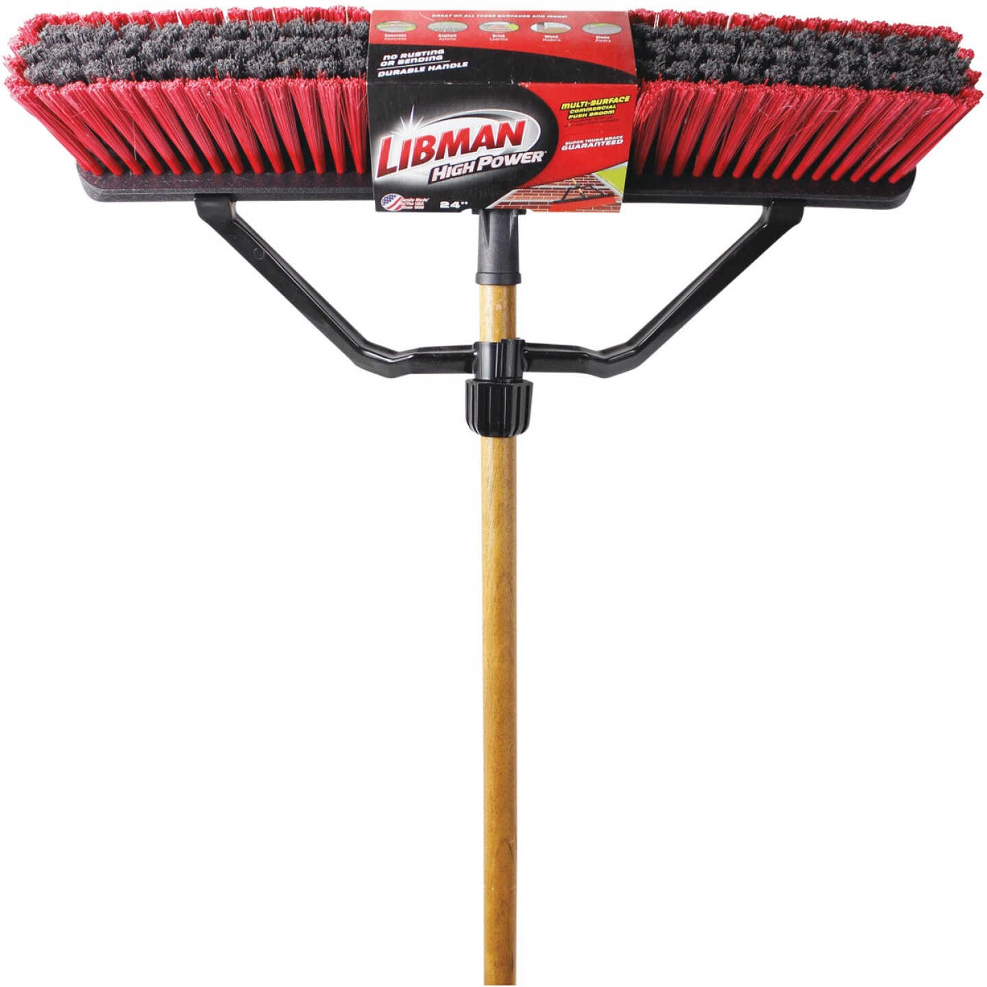 Libman 24 In. W. x 65 In. L. Wood Handle Multi-Surface Industrial Push Broom Image 4