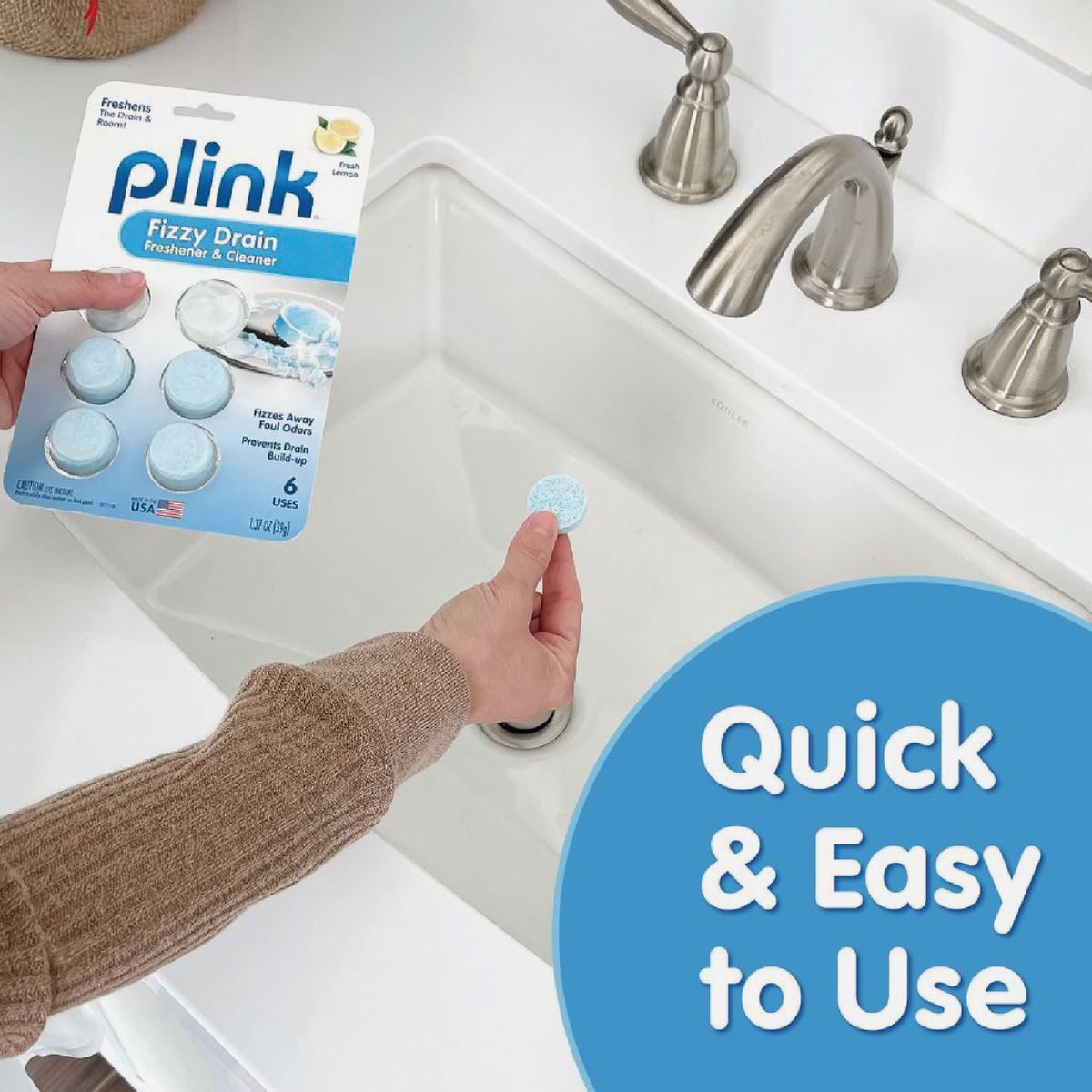 Plink Fizzy Drain Freshener & Cleaner (6-Tabs) Image 4