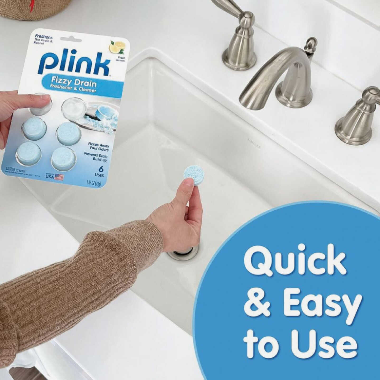 Plink Fizzy Drain Freshener & Cleaner (6-Tabs) Image 4