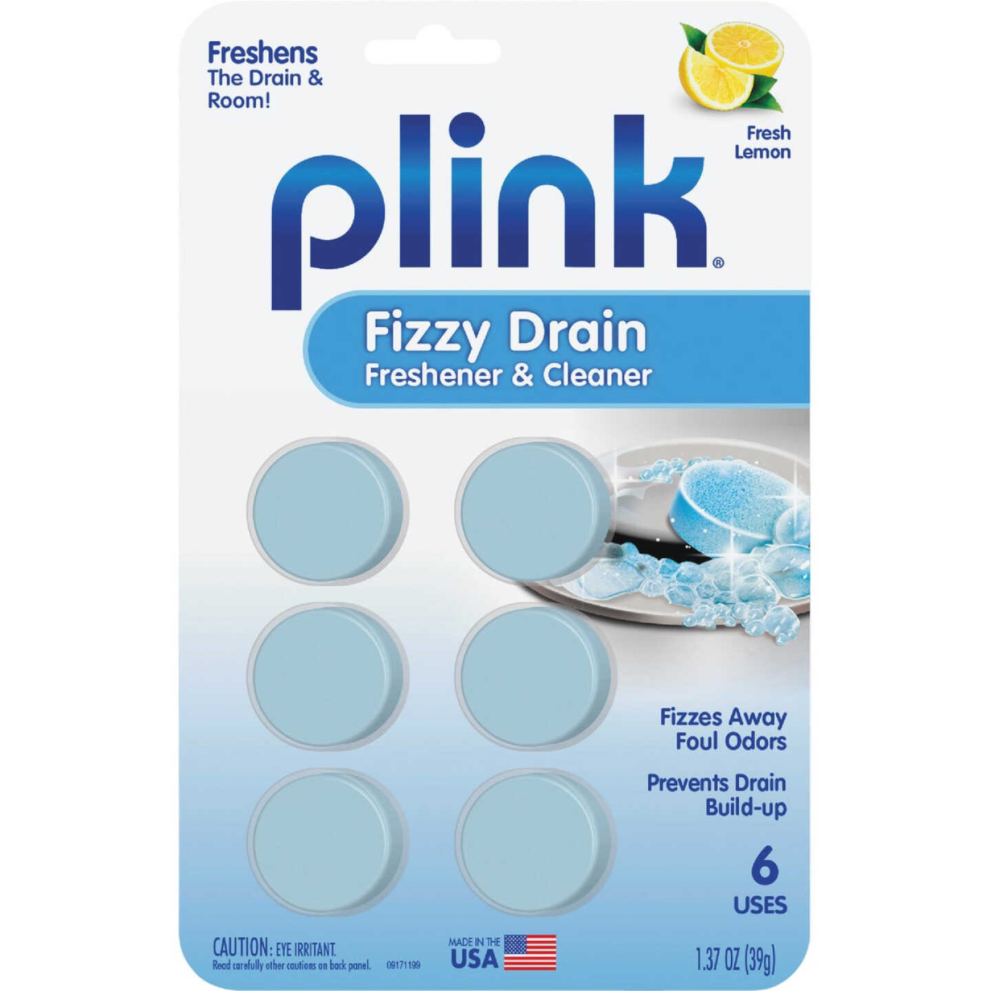 Plink Fizzy Drain Freshener & Cleaner (6-Tabs) Image 1