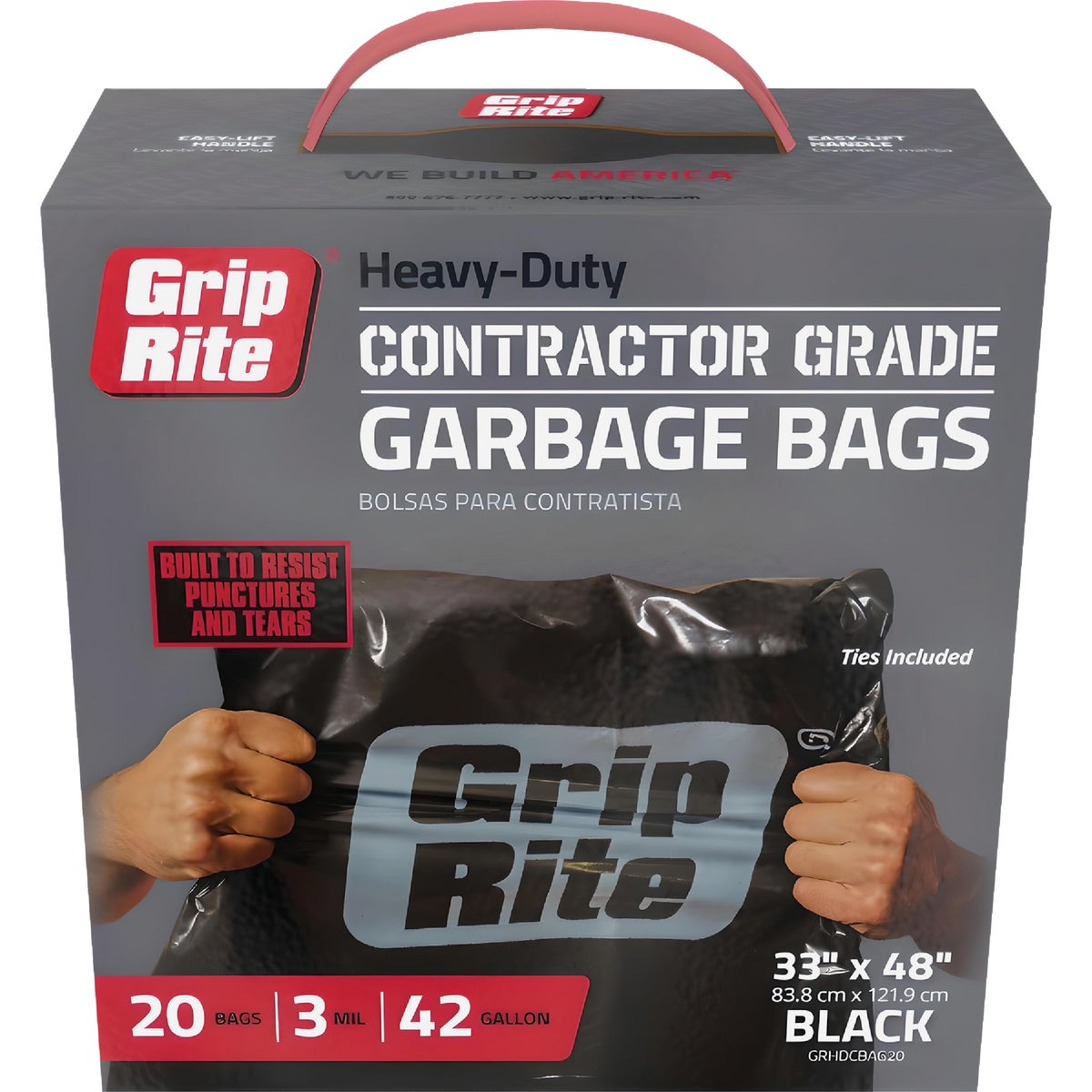 Grip-Rite 42 Gal. Heavy-Duty Contractor Black Trash Bag (20-Count) Image 2