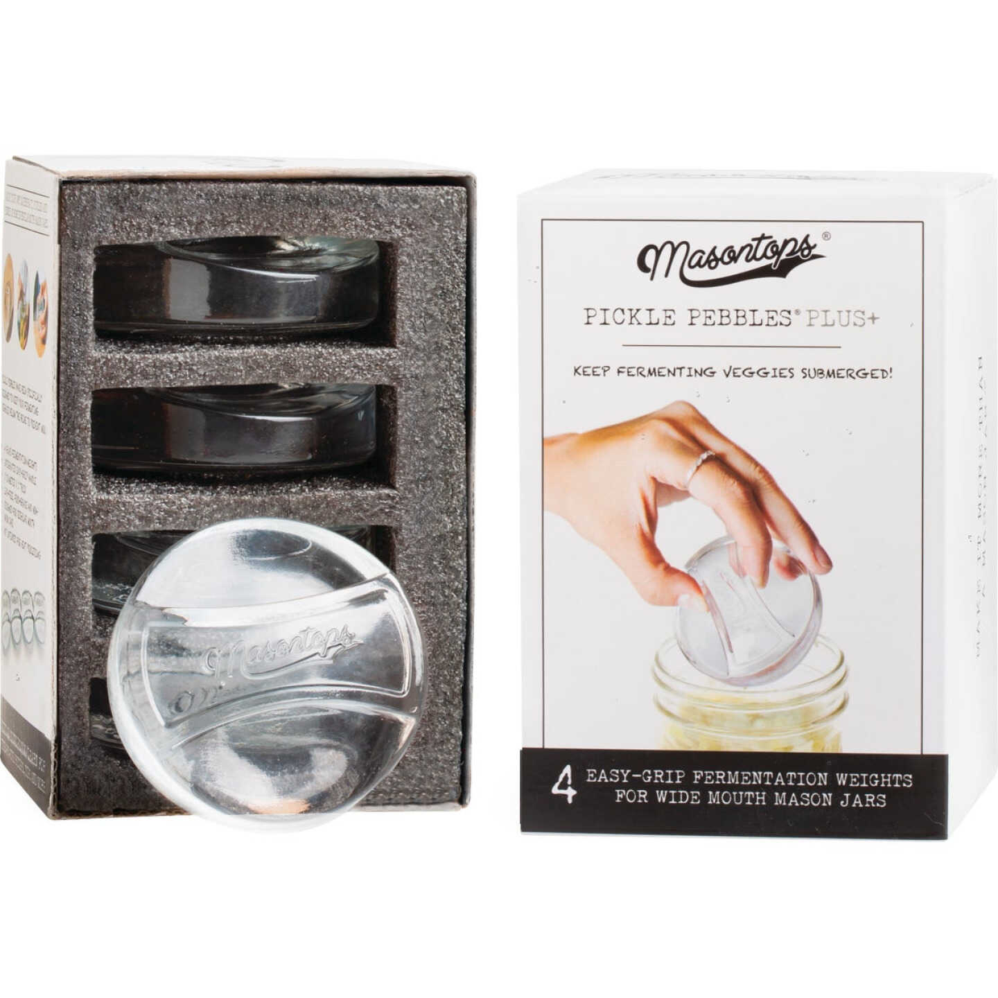 Masontops Wide Mouth Pickle Pebbles Canning Weight (4-Pack) Image 1