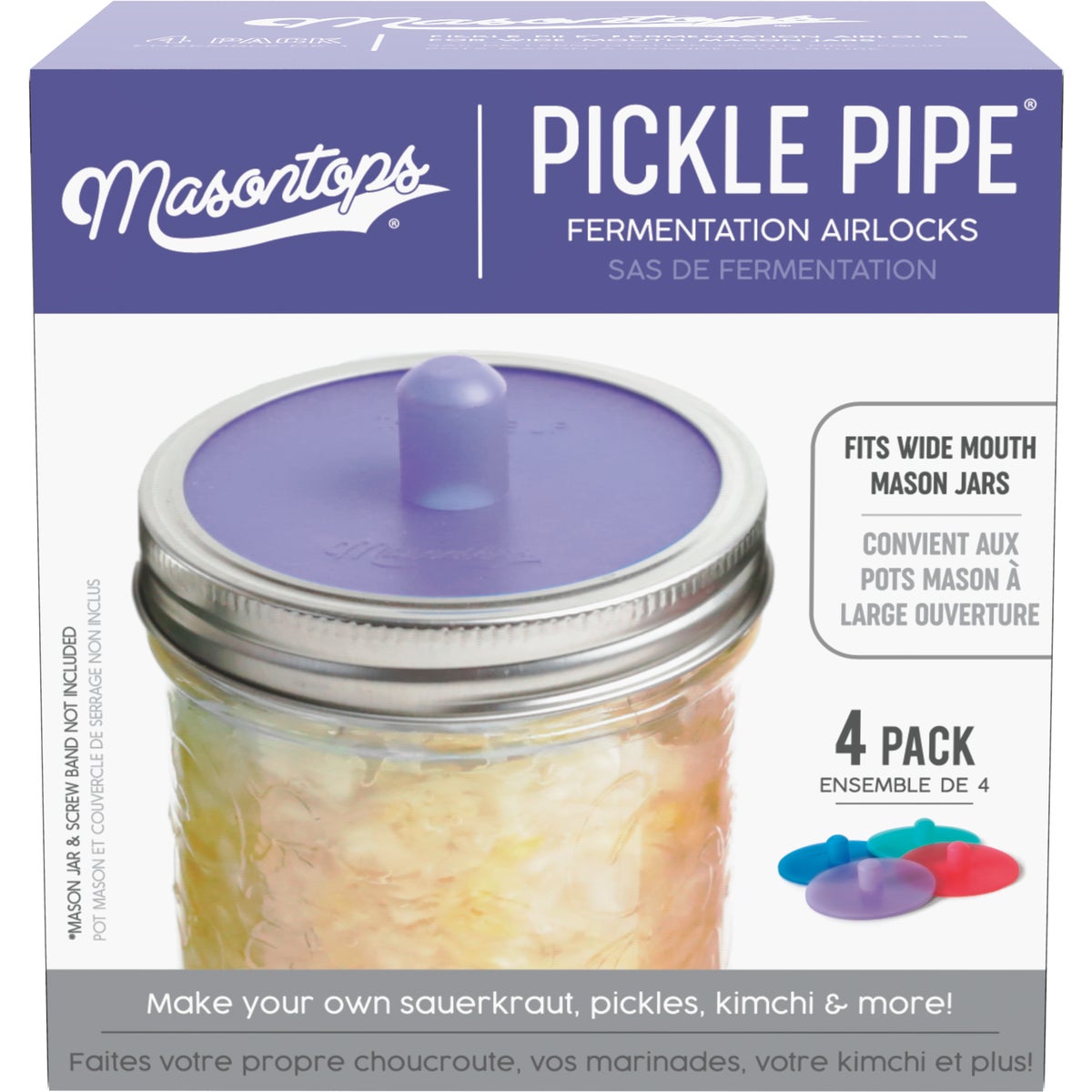 Masontops Wide Mouth Pickle Pipe (4-Pack) Image 4